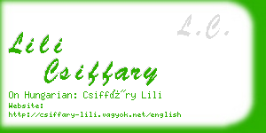 lili csiffary business card